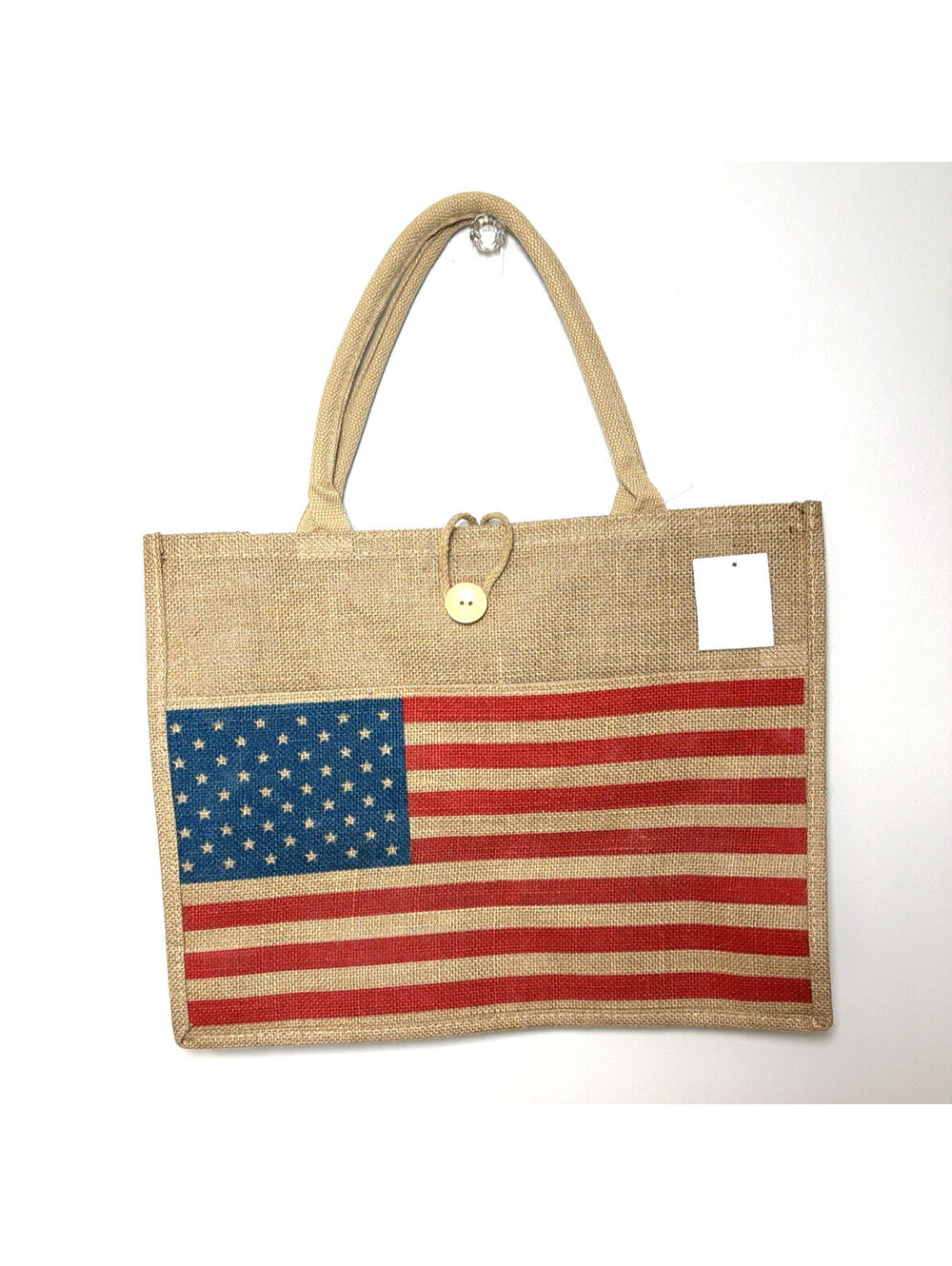 AMERICAN FLAG | BURLAP TOTE NEW